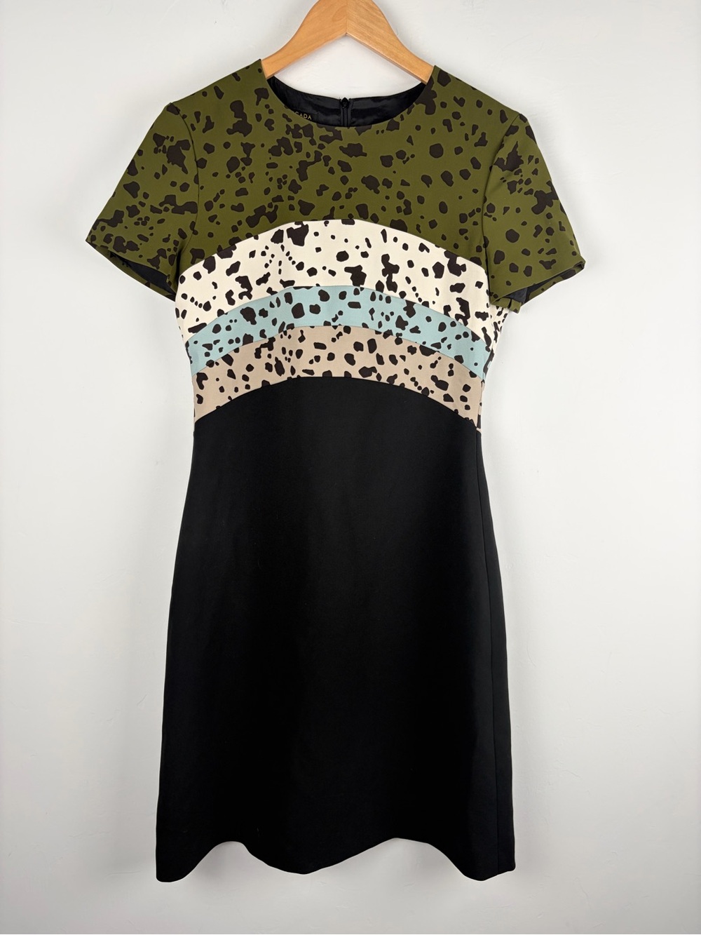 Escada Colorblock Short‎ Sleeve Knee Length Dress Small